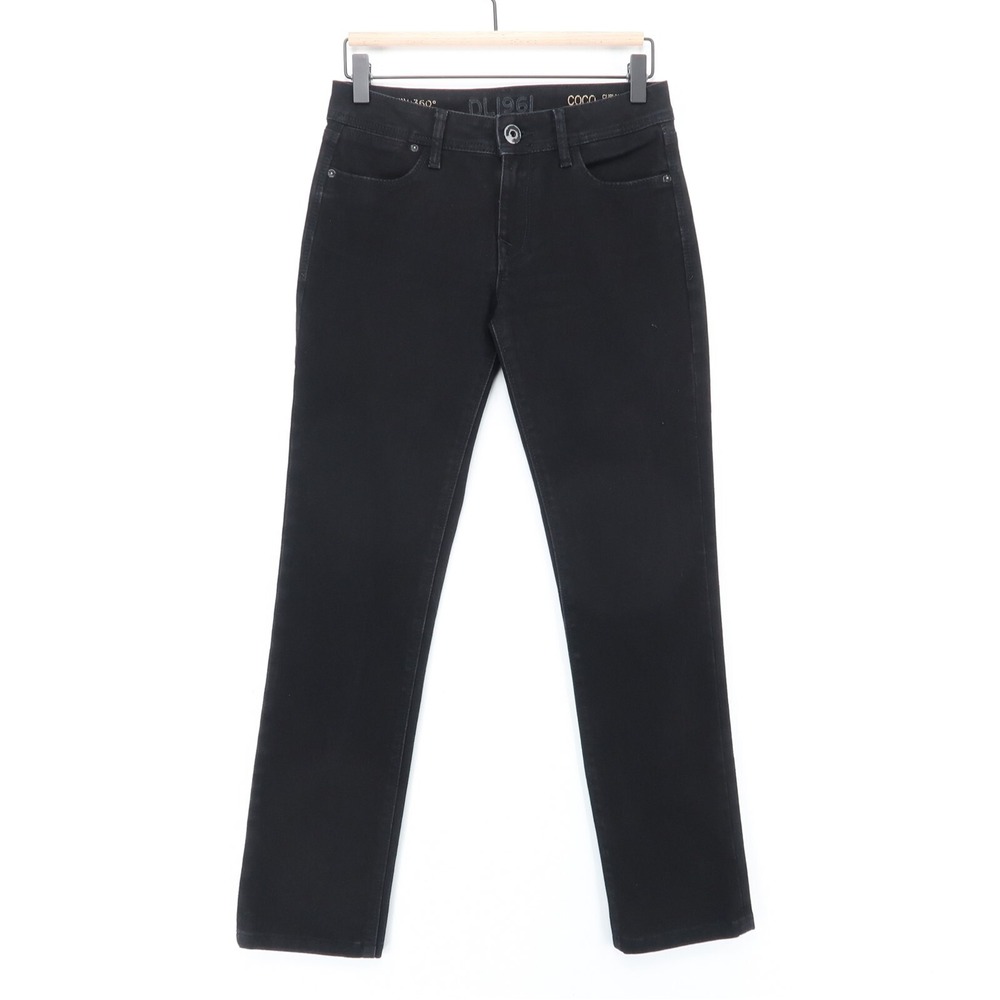 DL1961 Coco Jeans Womens 25 Black Curvy Straight Leg 4 Way Stretch Mid Rise